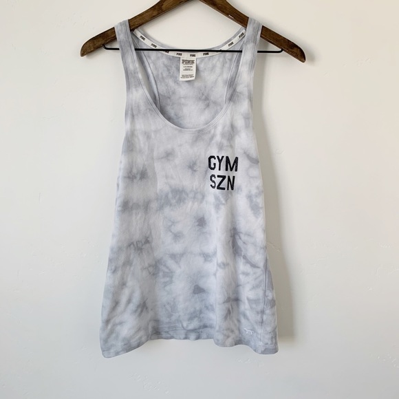 PINK Victoria's Secret Tops - Pink Victorias Secret Tank Top Shirt Womens Size L Tie Dye Sleeveless Gym Lounge